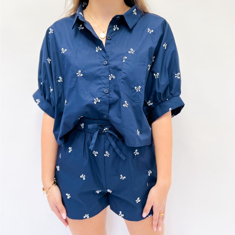 Navy Blue Embroidered Women's set